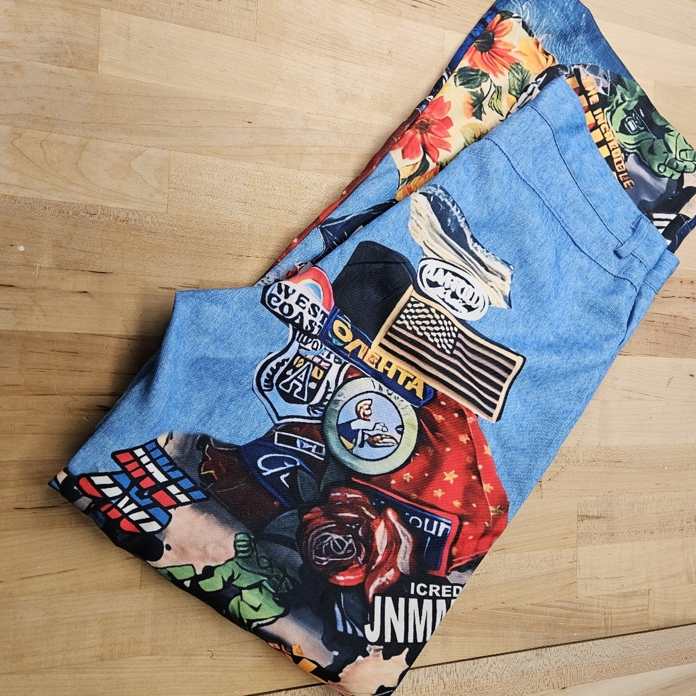 Nostalgia Panel Street Pants Size Medium 90's Hulk Thor Lakers - Picture 9 of 9